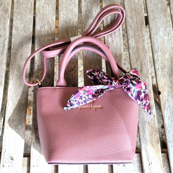 New NANETTE LEPORE Dusky Rose Mini Bag w/ Scarf Tie - Picture 3 of 6